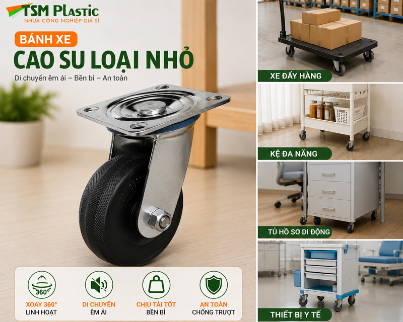 Bánh xe cao su loại nhỏ