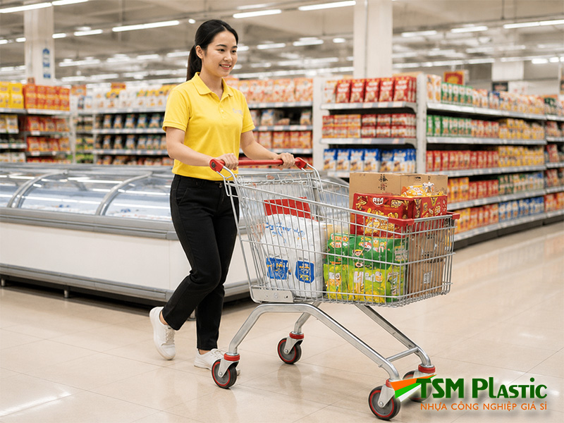 Bánh xe đẩy hàng cho siêu thị