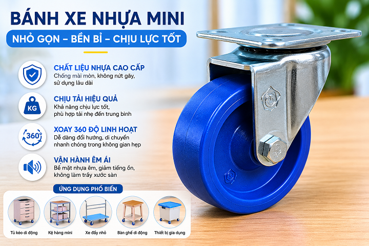 Bánh xe nhựa mini có bền không