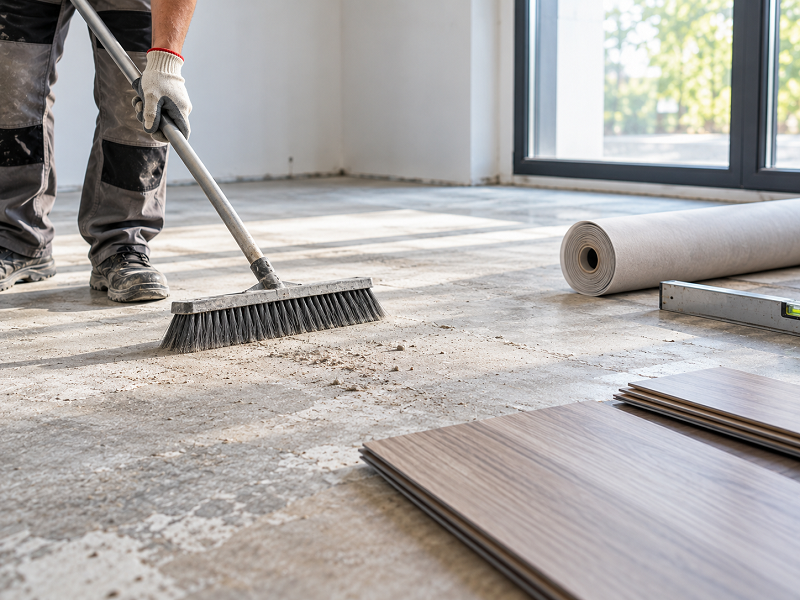 Chuẩn bị nền lắp sàn nhựa cần đạt gì trước khi thi công PVC, vinyl