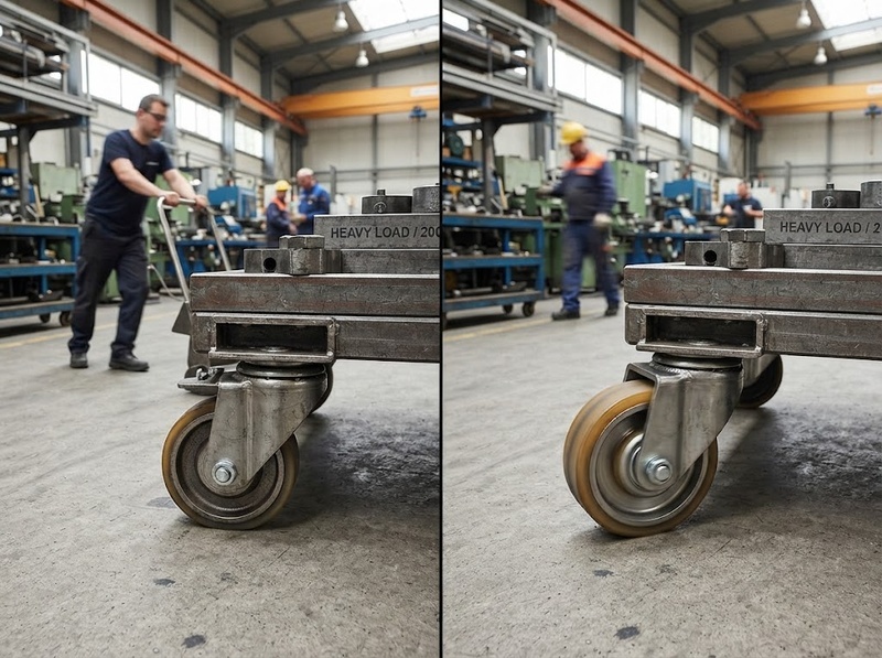Giá bánh xe chịu lực phụ thuộc mức tải vật liệu và kết cấu bộ càng