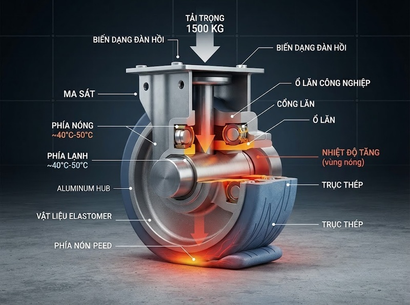 Mối quan hệ giữa nhiệt độ và tải trọng bánh xe khi vận hành