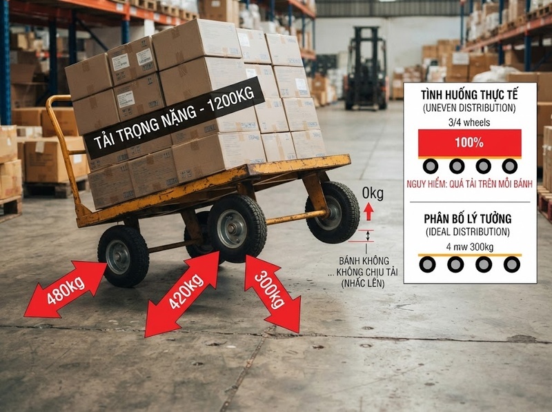 Sai lầm khi chọn thông số bánh xe từ tải danh định đến kích thước