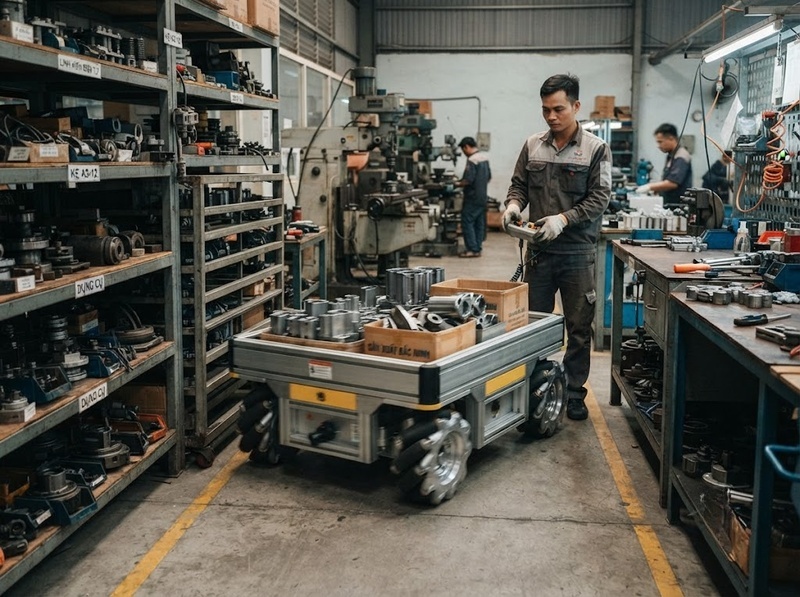 Xe đẩy 4 bánh xoay cơ động hơn nhưng khó giữ hướng thế nào?