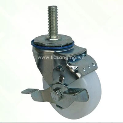 Bánh xe PP trắng vít khóa