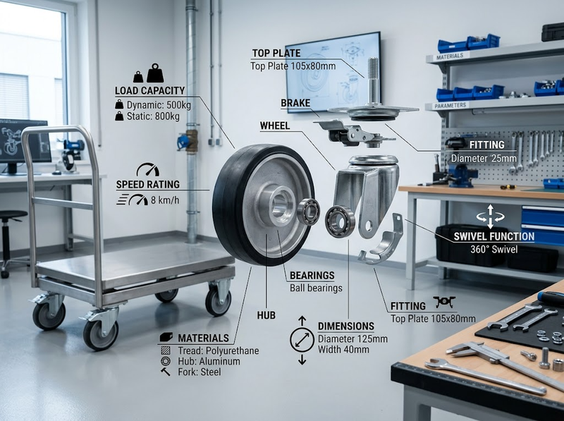 Phân loại bánh xe đẩy theo các tiêu chí kỹ thuật