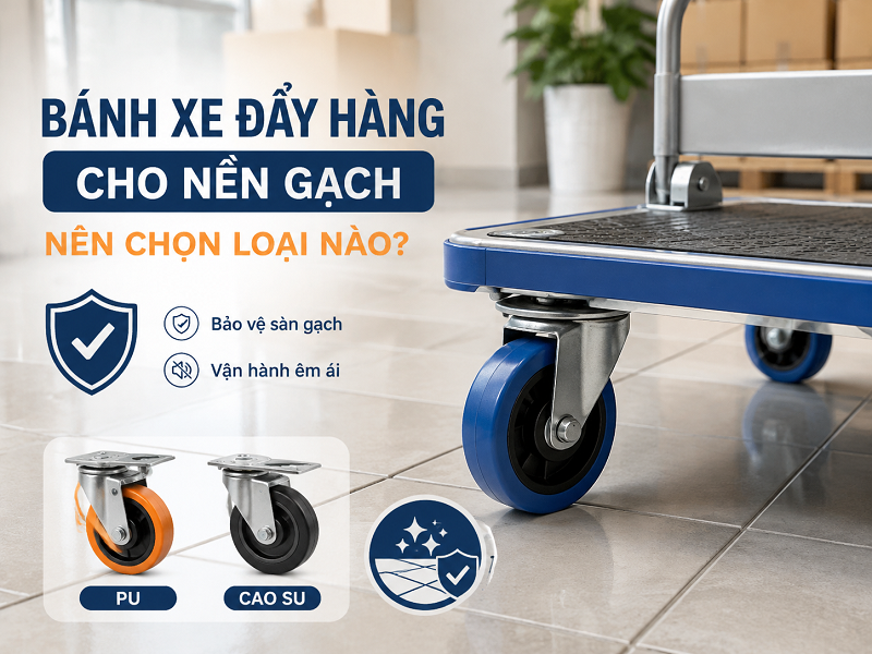 Bánh xe đẩy hàng cho nền gạch nên chọn loại nào
