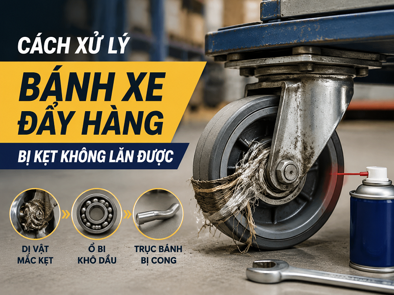 Bánh xe đẩy hàng bị kẹt phải xử lý thế nào