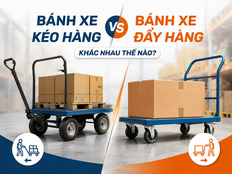Bánh xe kéo hàng và bánh xe đẩy hàng khác nhau thế nào