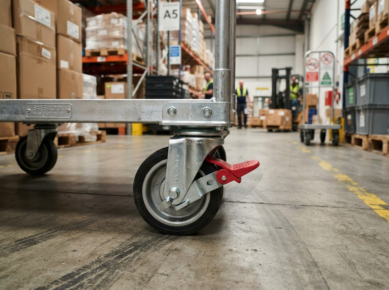 Khóa toàn phần bánh xe đẩy hoạt động thế nào?