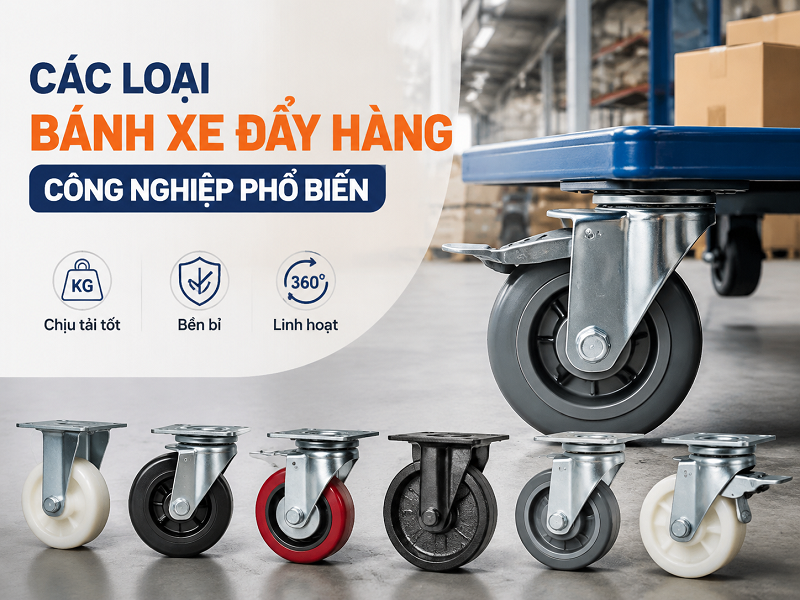 Các loại bánh xe đẩy hàng công nghiệp phổ biến