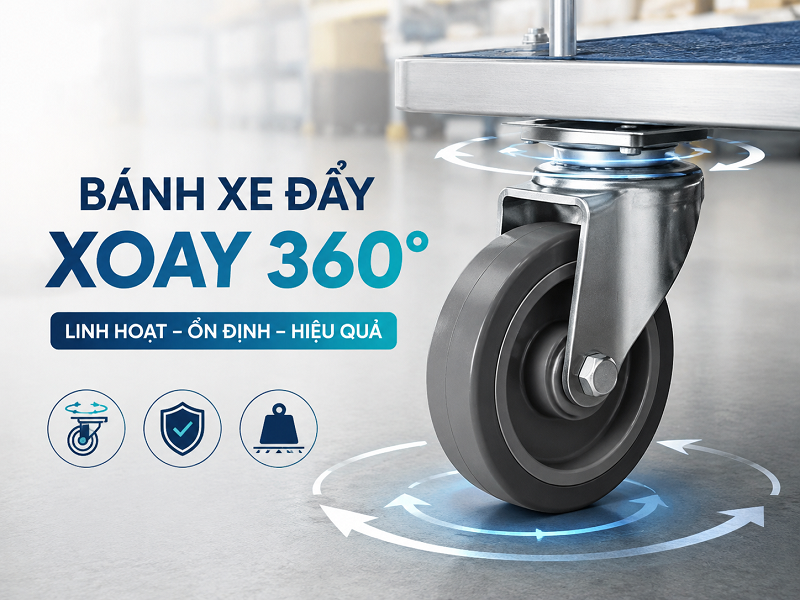 Bánh xe đẩy xoay 360 độ là gì