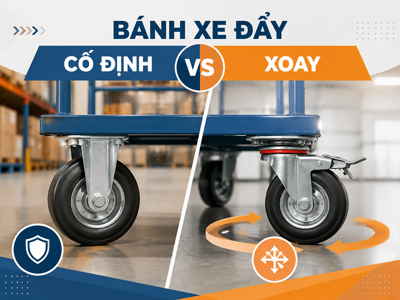 Bánh xe đẩy cố định và bánh xe xoay khác nhau như thế nào