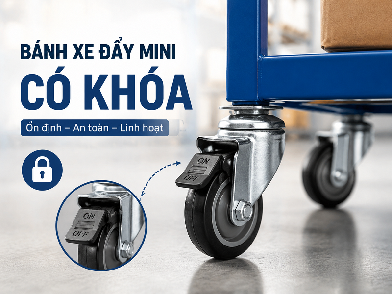 Bánh xe đẩy mini có khóa phù hợp khi nào