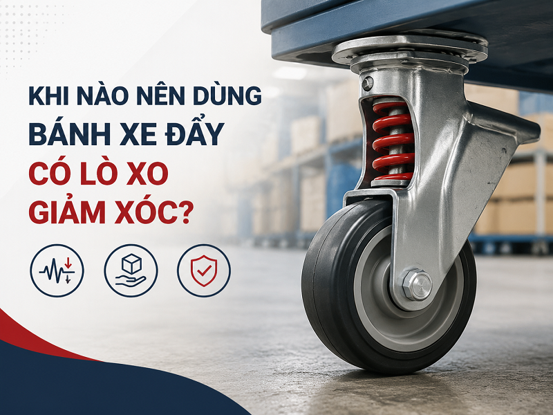 Khi nào nên dùng bánh xe đẩy có lò xo giảm xóc