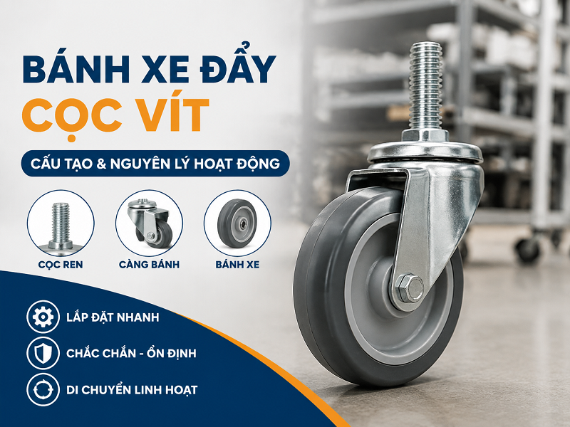 Bánh xe đẩy cọc vít là gì và hoạt động như thế nào