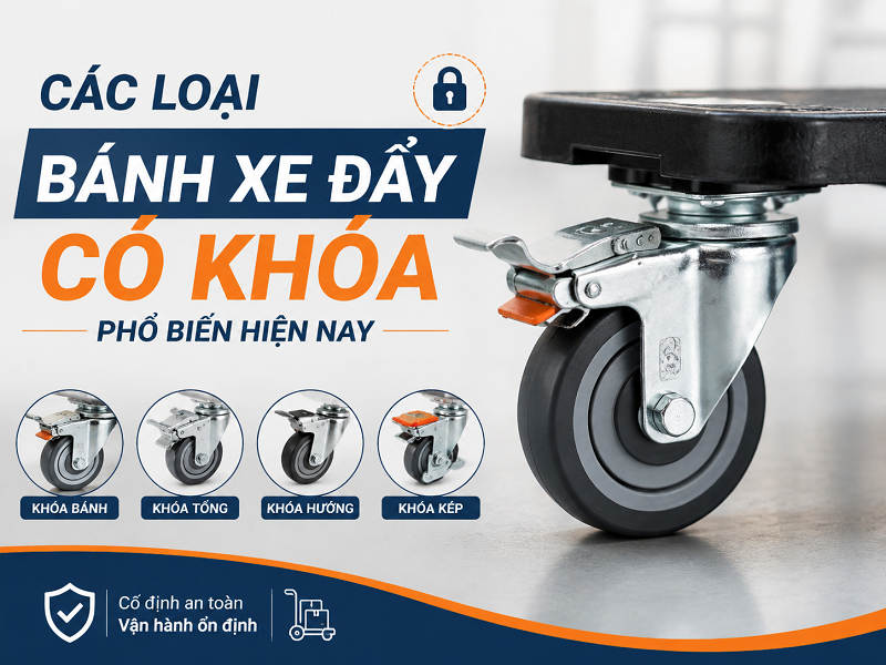 Các loại bánh xe đẩy có khóa phổ biến hiện nay
