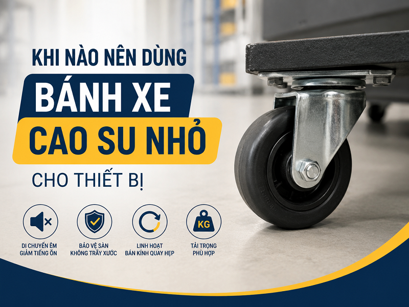 Bánh xe cao su nhỏ phù hợp sử dụng khi nào