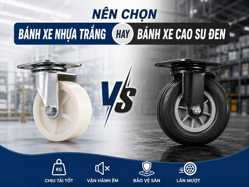 Nên chọn bánh xe nhựa trắng hay bánh xe cao su đen
