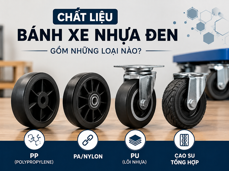 Chất liệu bánh xe nhựa đen gồm những loại nào