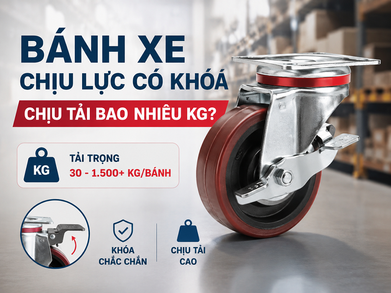 Bánh xe chịu lực có khóa chịu tải bao nhiêu kg