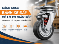 Bánh xe đẩy có lò xo giảm xóc khác bánh xe thường thế nào
