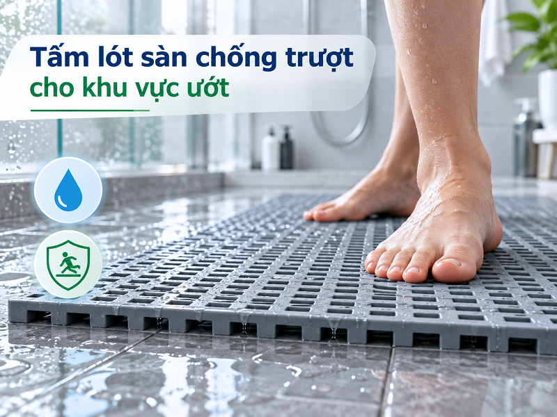 Tiêu chí chọn tấm nhựa lót sàn chống trượt cho khu vực ướt