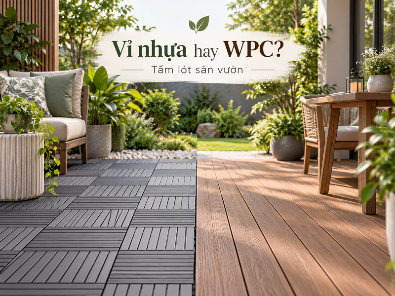 Nên dùng vỉ nhựa hay gỗ nhựa WPC làm tấm lót sân vườn