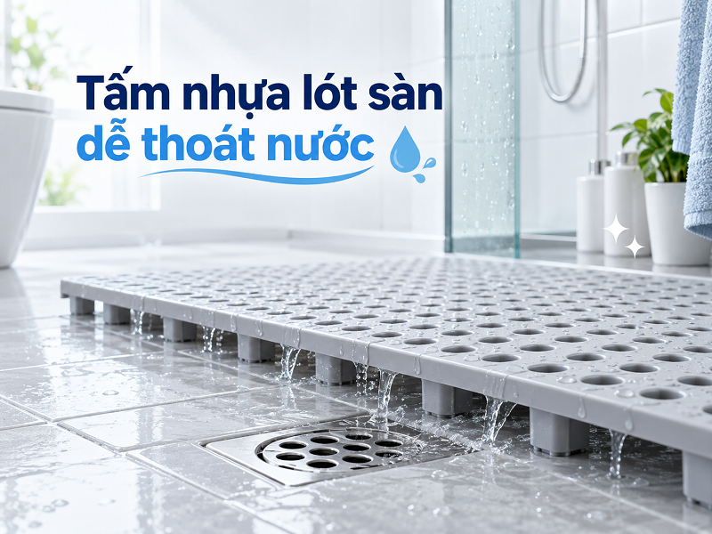 Chọn tấm nhựa lót sàn nhà vệ sinh dễ thoát nước