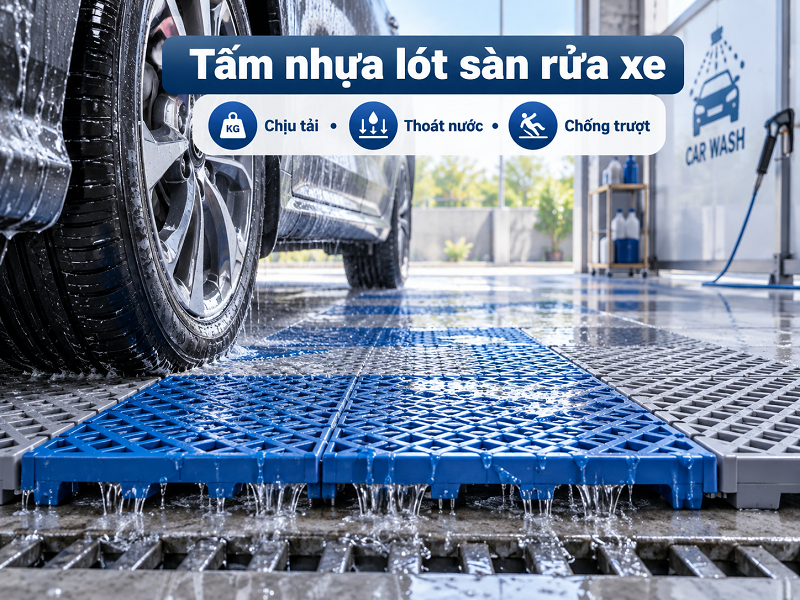 Yêu cầu đối với tấm nhựa lót sàn rửa xe