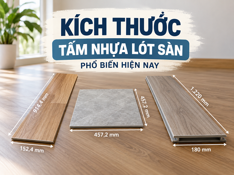 Kích thước tấm nhựa lót sàn phổ biến hiện nay